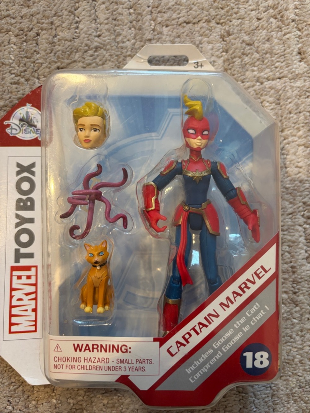 Disney Marvel Toybox Captain Marvel Action Figure - Blue, Red & Gold